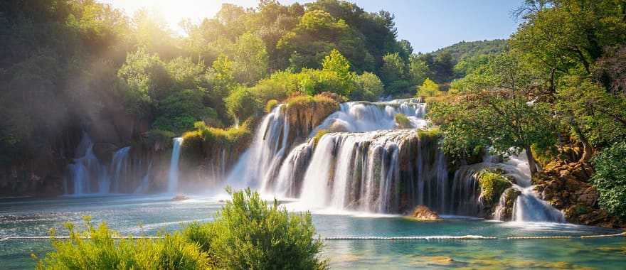 Waterfalls in Krka National Park, Croatia.