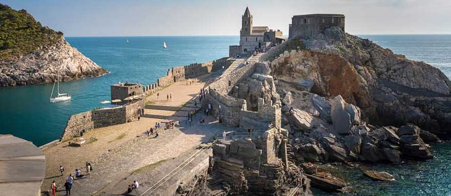Portovenere, Italy Gothic Church of San Pietro on the Italian Riviera in Portovenere, Italy