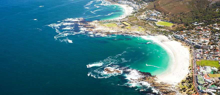 An aerial view of Cape Town in South Africa