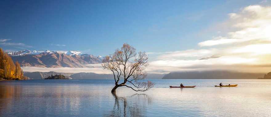 Lake Wanaka, New Zealand. Photo courtesy of Tourism New Zealand / Miles Holden Kayaking on Lake Wanaka in Otago, New Zealand. Photo courtesy of Tourism New Zealand / Miles Holden