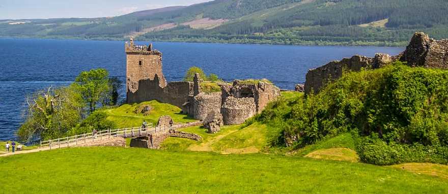 Urquhart Castle ruins in the Highlands of Scotland Urquhart Castle ruins beside Loch Ness in the Highlands of Scotland.