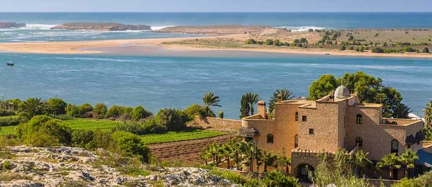 Beach and lagoon in Oualidia, Morocco