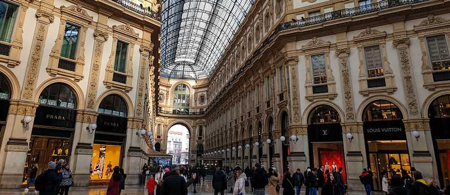 Gallery of Victor Emmanuel II, an architectural monument, one of the tourist attractions of Milan, Italy