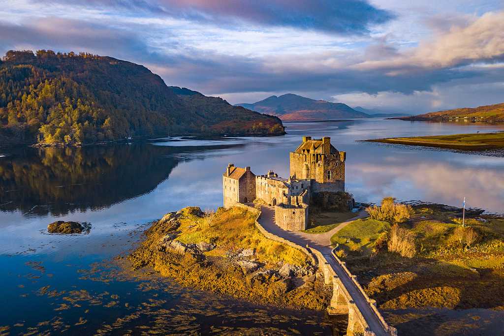 Sunrise at Eilean Donan Castle in the Scottish Highlands