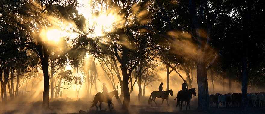 Family at a cattle station in Queensland, Australia