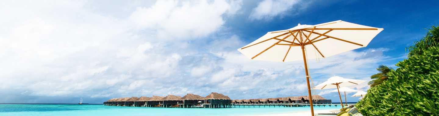 Bungalos over the water in the Maldives