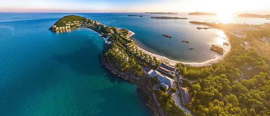 View of Phu Quoc Island at sunset in Vietnam