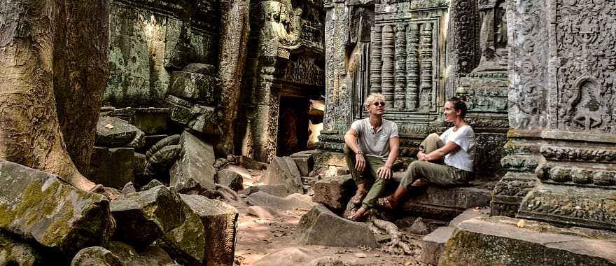 Couple at the Angkor Wat Temple Complex in Cambodia