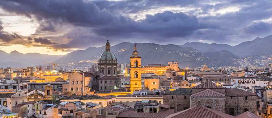 Palermo under the rising sun in Sicily, Italy Palermo under the rising sun in Sicily, Italy