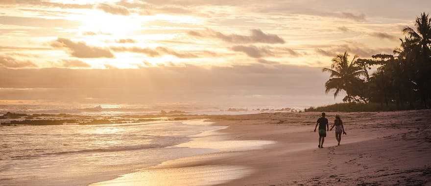 Couple on the beach in the Nicoya Peninsula in Costa Rica 