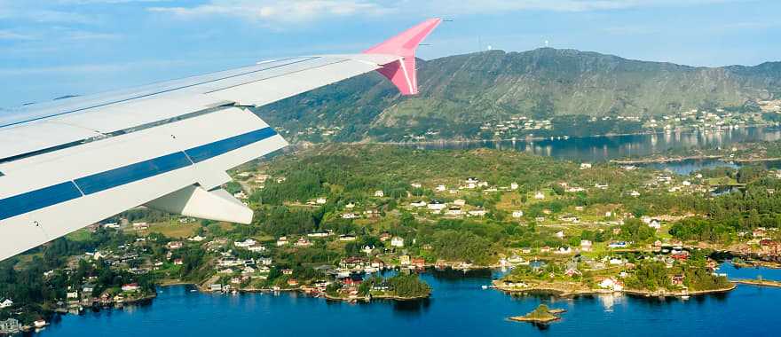 Plane over Fjords in Norway.