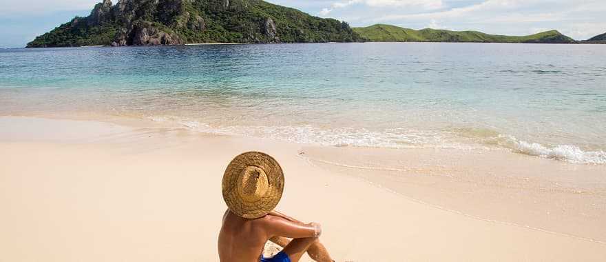 Solo traveler in Mamanuca Island in Fiji